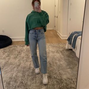 Zara medium wash boyfriend jeans